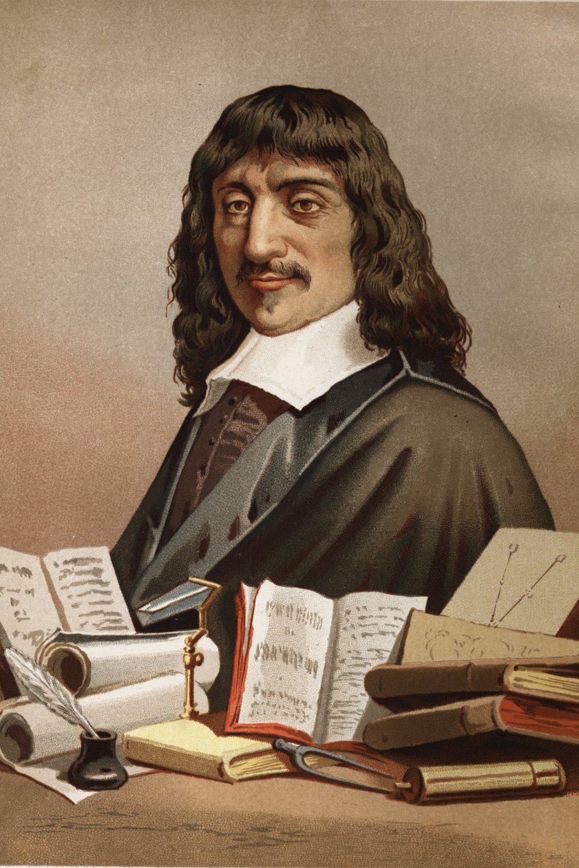 Porträt von René Descartes (1596-1650). aus „La Ciencia y sus Hombres“ von Louis Figuier. Barcelona 1881 von Unknown artist