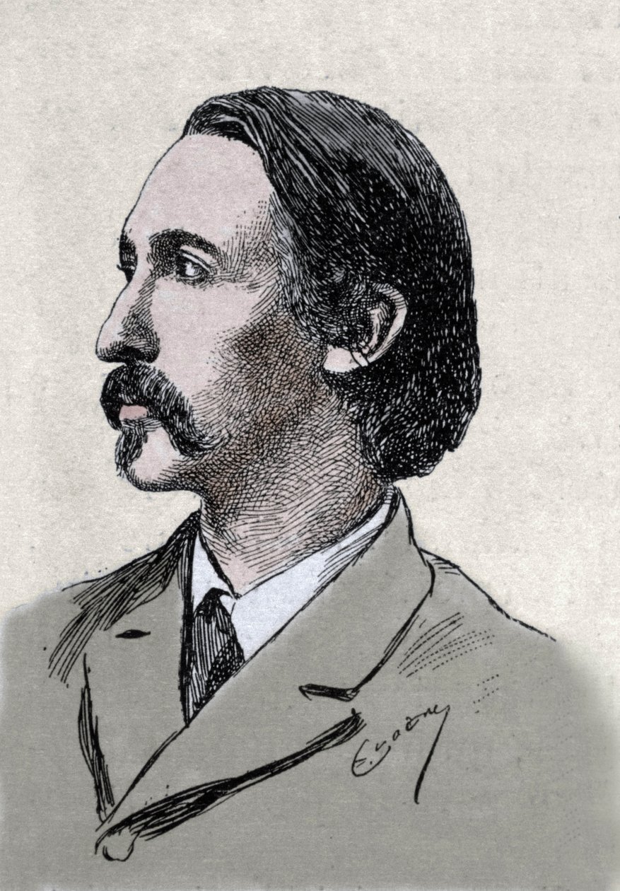 Porträt von Robert Louis Stevenson (1850-1894), britischer Schriftsteller von Unknown artist
