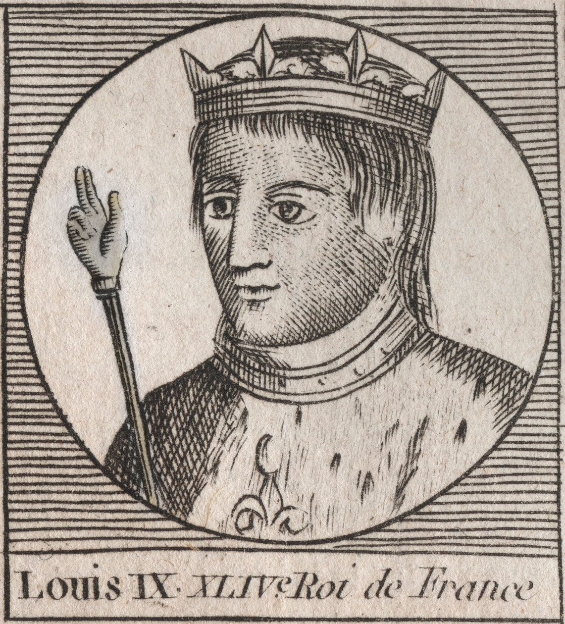 Porträt von Ludwig IX. (1214-1270) - Ludwig IX. (1214-70), König von Frankreich - Gravur aus „Unterricht über die Geschichte Frankreichs“ von Charles Constant Le Tellier 1821 von Unknown artist