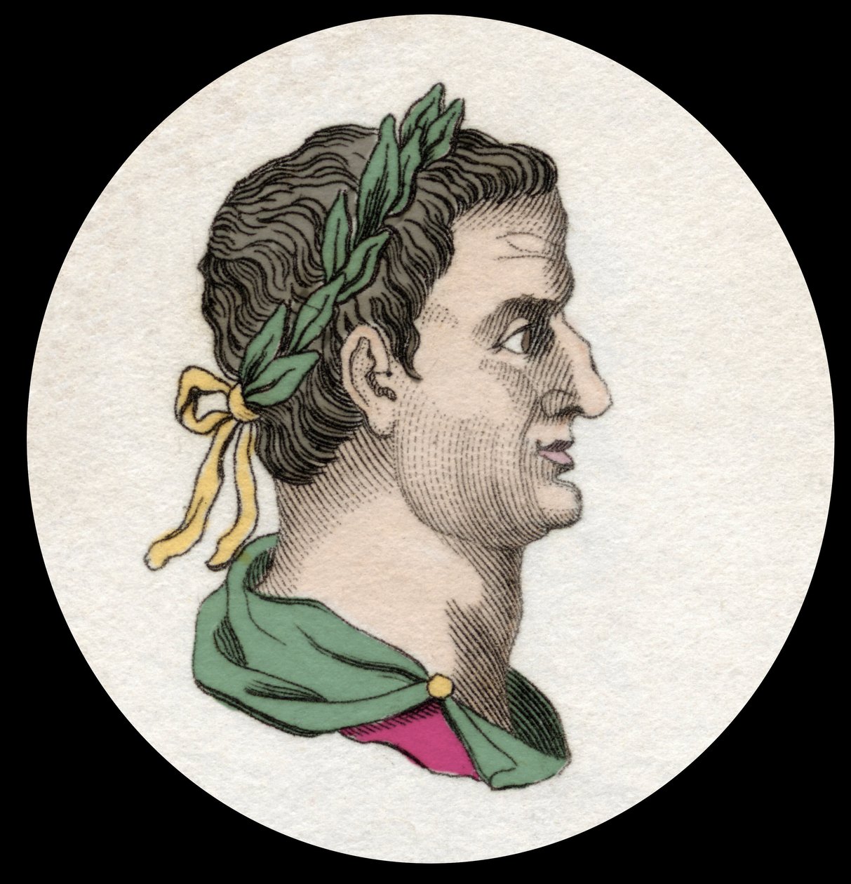 Porträt von Servius Sulpicius Galba (3 v. Chr.-69 n. Chr.), römischer Kaiser. Gravur des 19. Jahrhunderts von Unknown artist