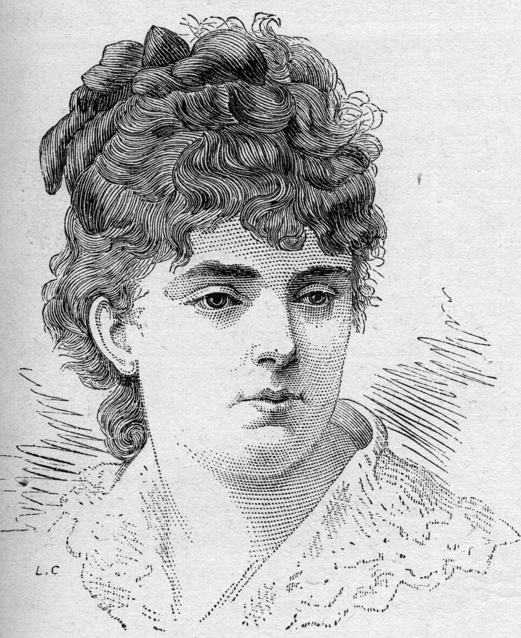 Porträt von Sophie Croizette, französische Schauspielerin, Mitglied der Comédie-Française von 1868 bis 1882. Gravur in „Le Monde Illustré“ Nr. 1168 vom 16. August von Unknown artist