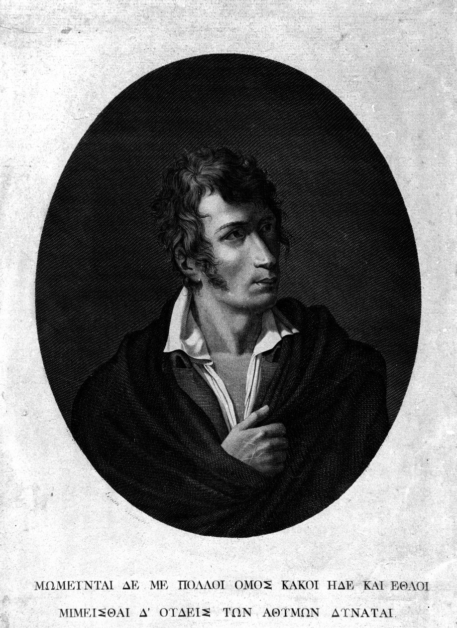 Porträt von Ugo Foscolo (1778-1827). von Unknown artist