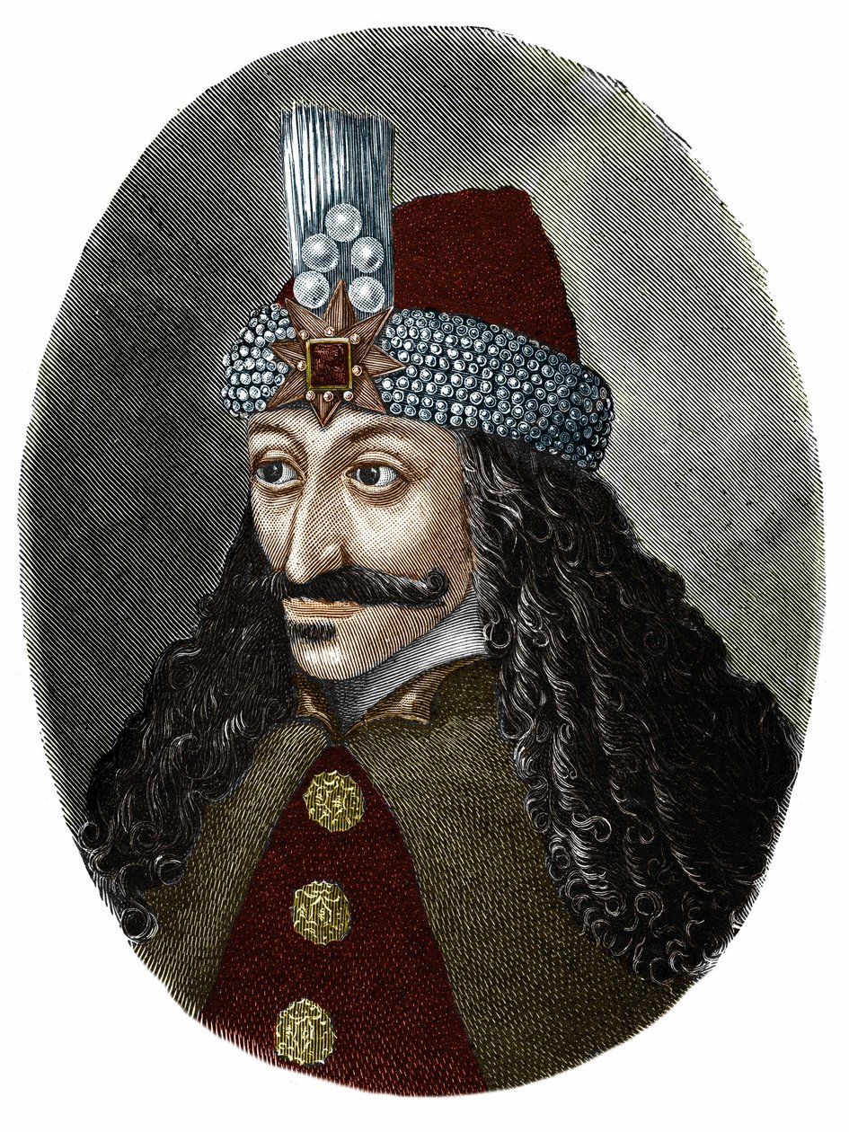 Porträt von Vlad Tepes III, dem Pfähler oder Dracula (1431-1476), der Bram Stoker zu der Figur Dracula inspirierte, einem Roman aus dem Jahr 1897 von Unknown artist