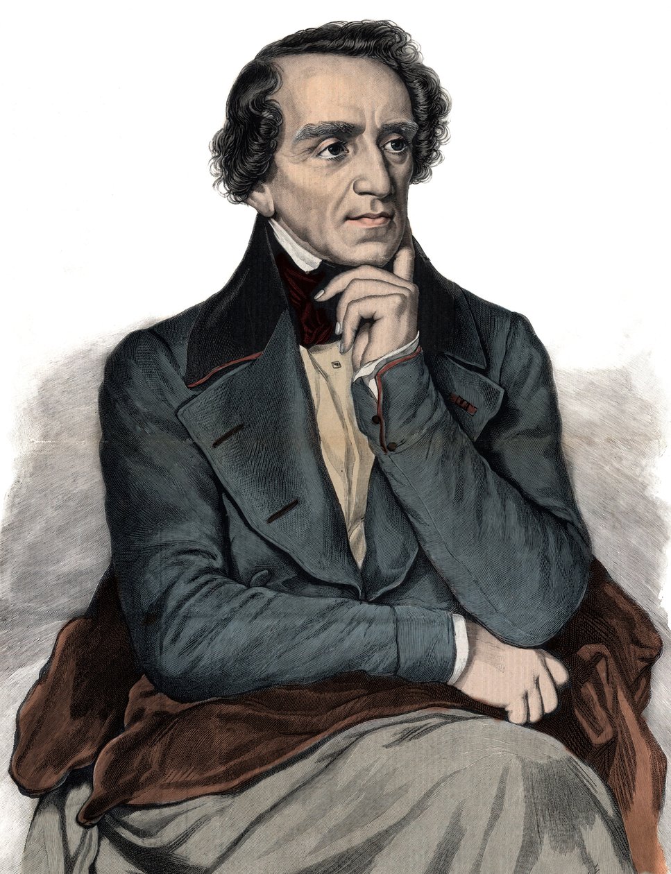 Porträt des englischen Opernkomponisten Giacomo Meyerbeer (1791-1864) - Gravur von Unknown artist