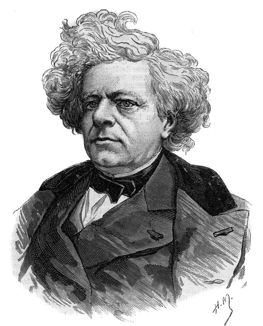 Porträt des französischen Schriftstellers Michel Masson (1800-1883) - Kupferstich von 1883 von Unknown artist