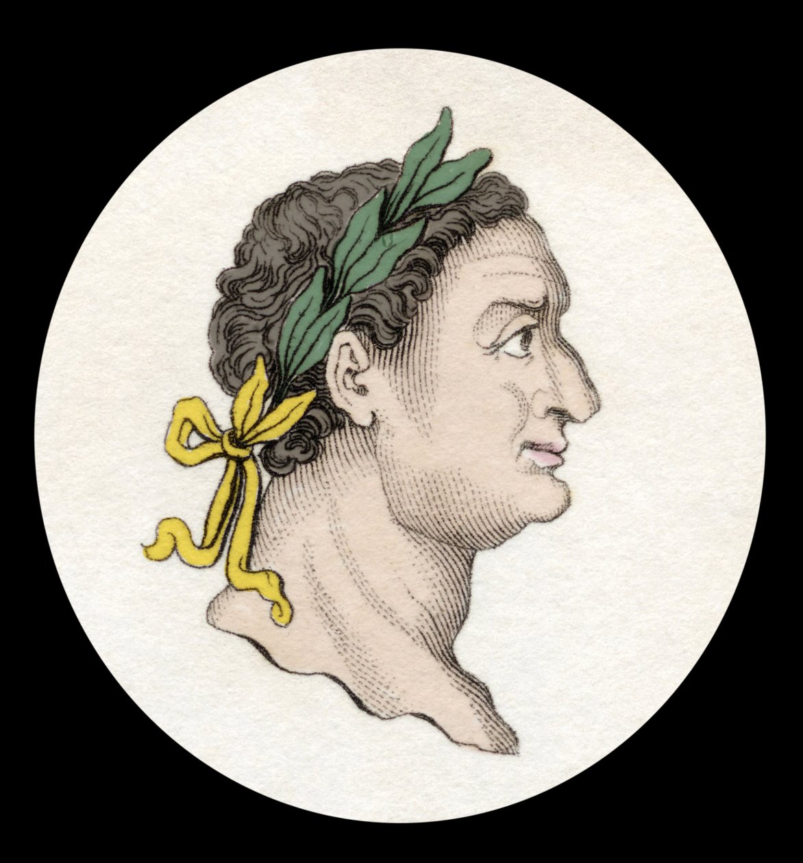 Porträt des römischen Kaisers Titus (39-81). Gravur des 19. Jahrhunderts von Unknown artist
