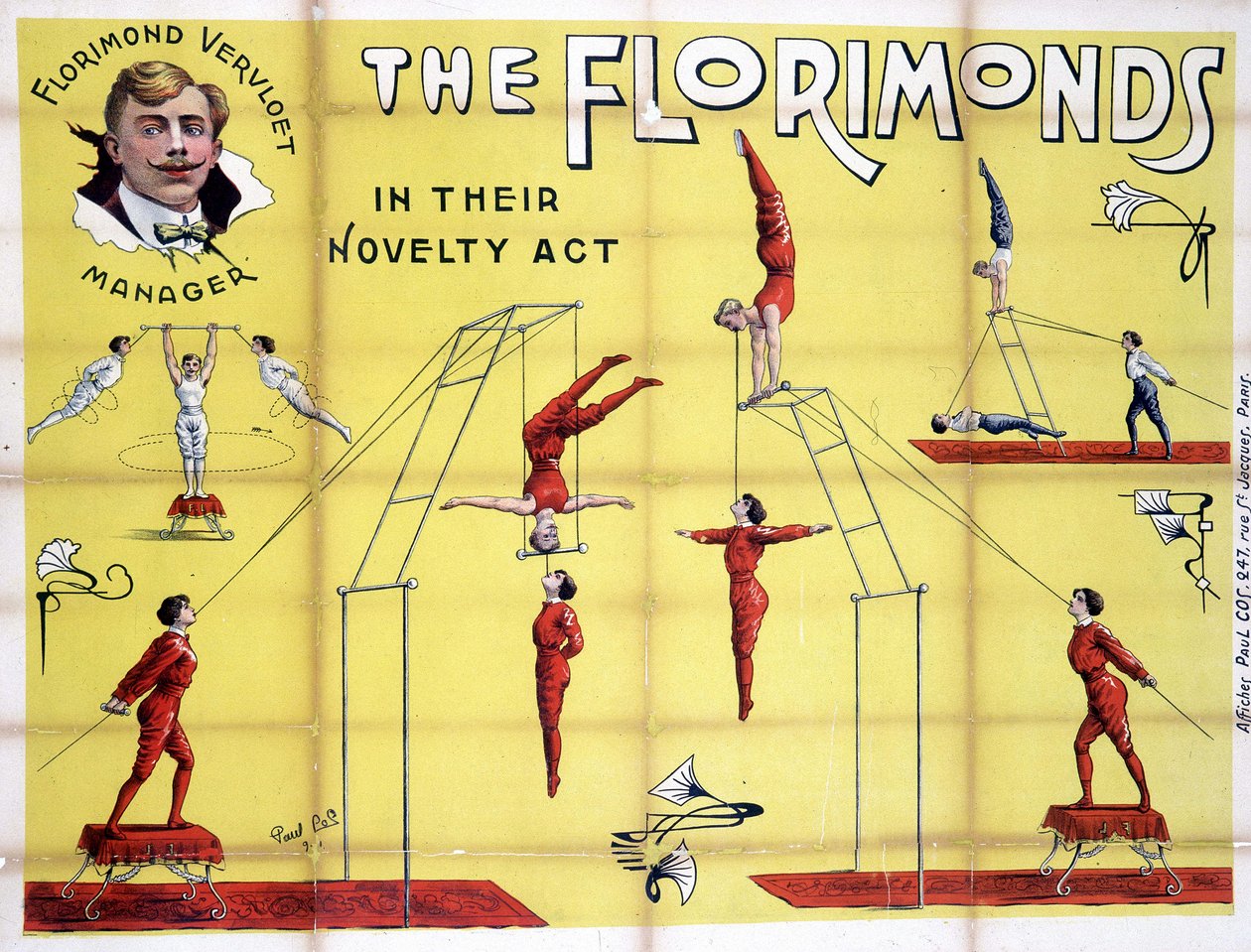 Plakat für die Show der Florimonds, Trapezkünstler von Unknown artist