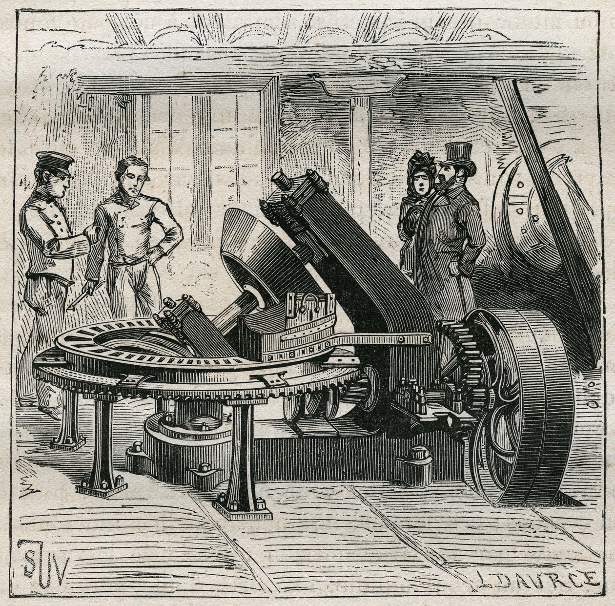 Töpferei: Fleury-Maschine zur mechanischen Formgebung von Ziegeln. Gravur von 1885 in „Les arts et metiers illustres“ von Adolphe BITARD von Unknown artist