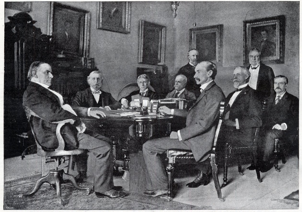 Präsident McKinley und sein Kabinett im Weißen Haus. von Unknown artist