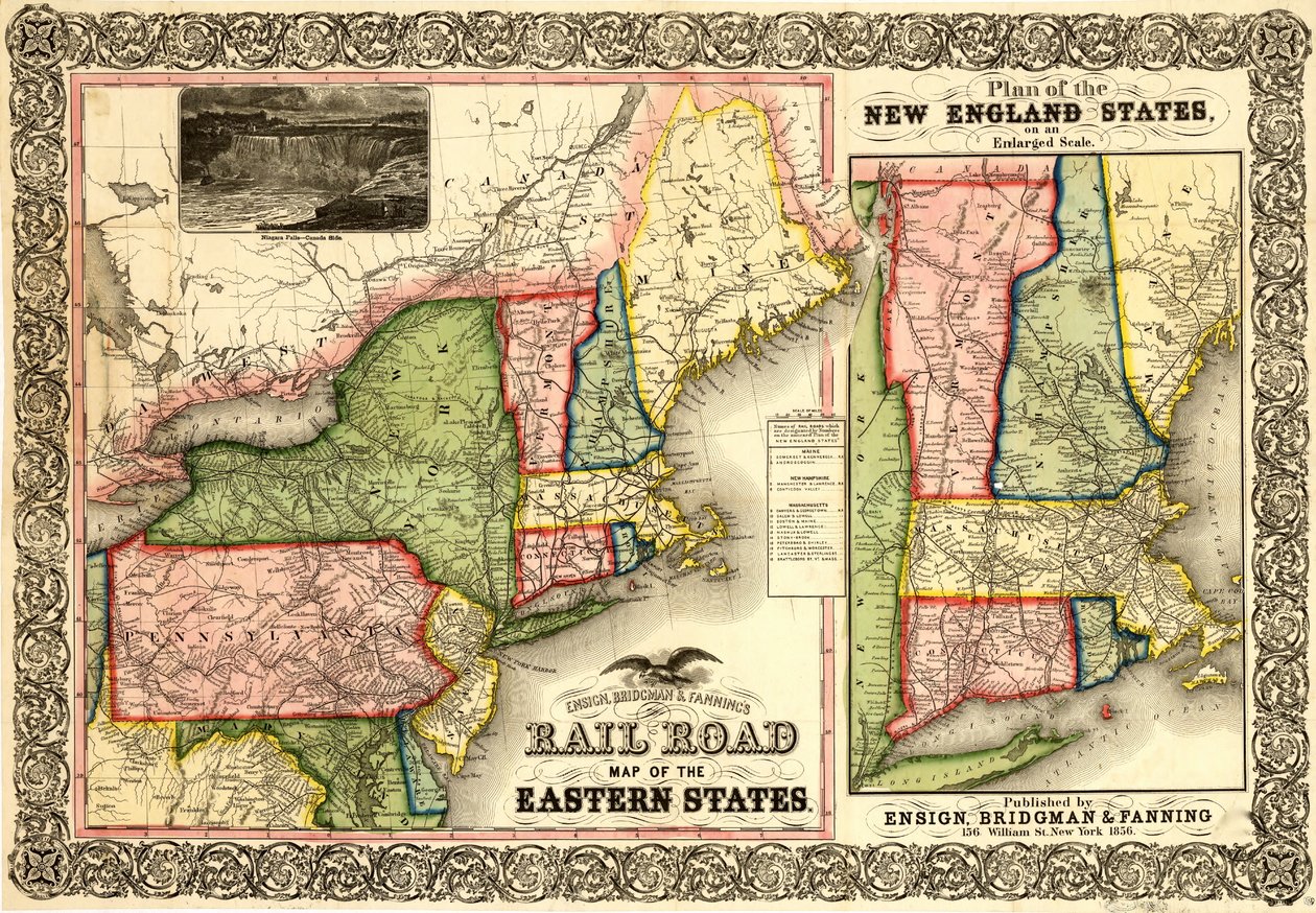 Eisenbahnkarte der Oststaaten, Neuengland von Unknown Artist