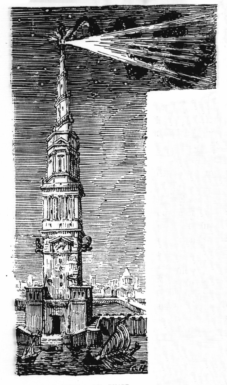 Rekonstruktion des Leuchtturms von Alexandria nach Ebers Ägypten von Unknown artist