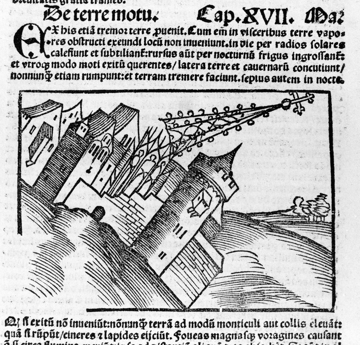 Darstellung des Erdbebens im 16. Jahrhundert. von Unknown artist