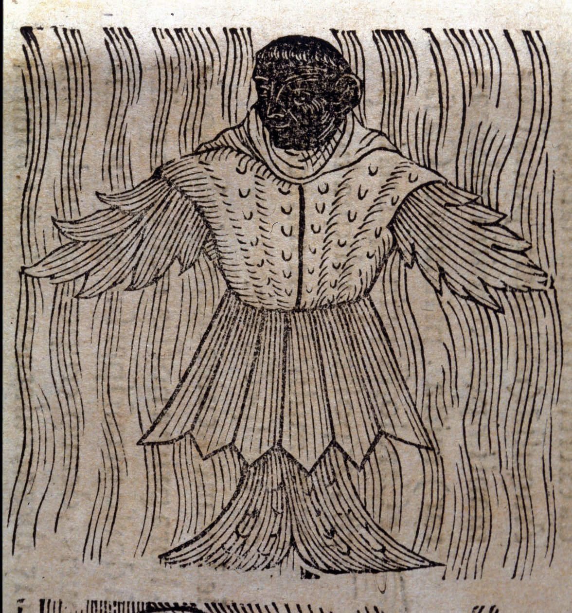 Darstellung des Seemönchs, imaginärer Fisch und Meeresmonster. Gravur aus „Prodigiorum ac ostentorum chronicon“ von Conrad Lycosthenes (Konrad Wolffhart) von Unknown artist