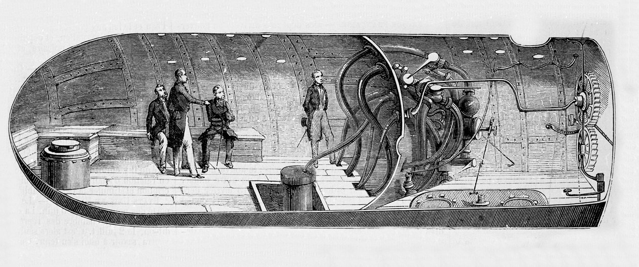 Darstellung des U-Bootes von Antoine Prosper Payerne (1806-1886) von Unknown artist