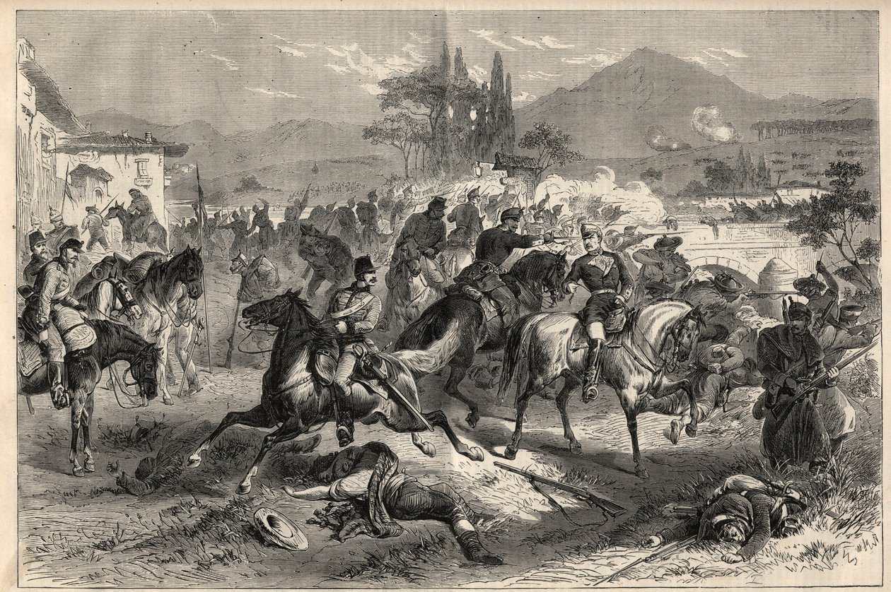 Revolution vom September 1868 in Spanien (Gloriosa): Schlacht von Alcolea in der Nähe von Córdoba (20. September). von Unknown artist