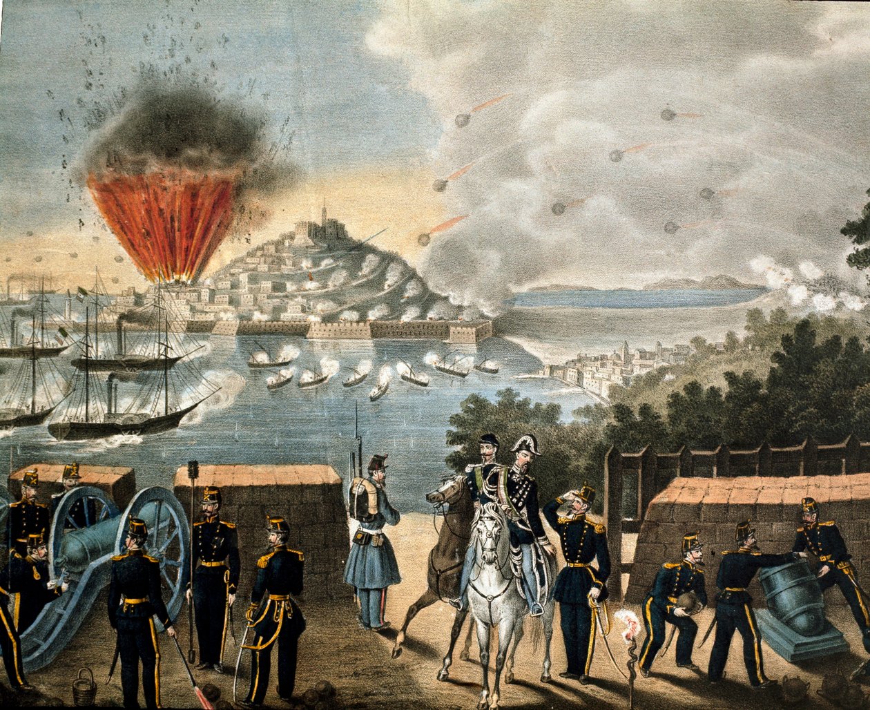 Risorgimento - Expedition der Tausend oder Rothemden von Giuseppe Garibaldi - Belagerung von Gaeta, Italien von Unknown artist
