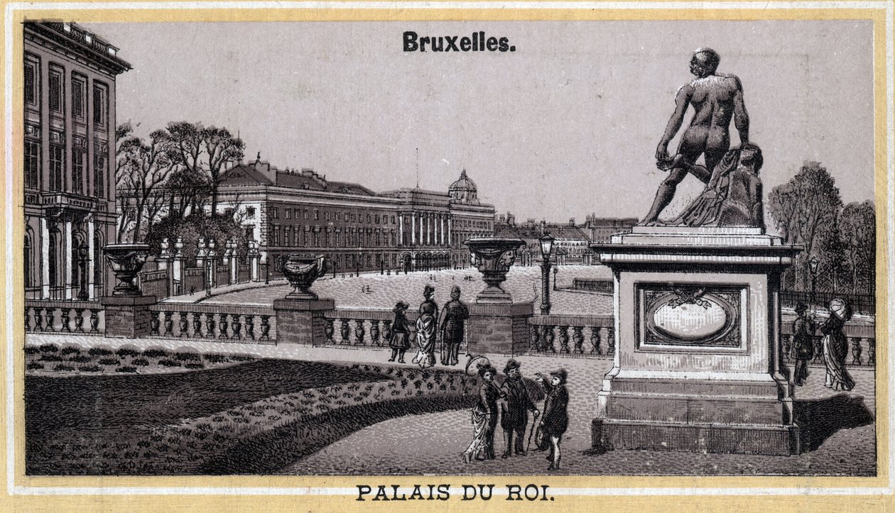 Königlicher Palast von Brüssel, Belgien. Chromolithographie des späten 19. Jahrhunderts. von Unknown artist