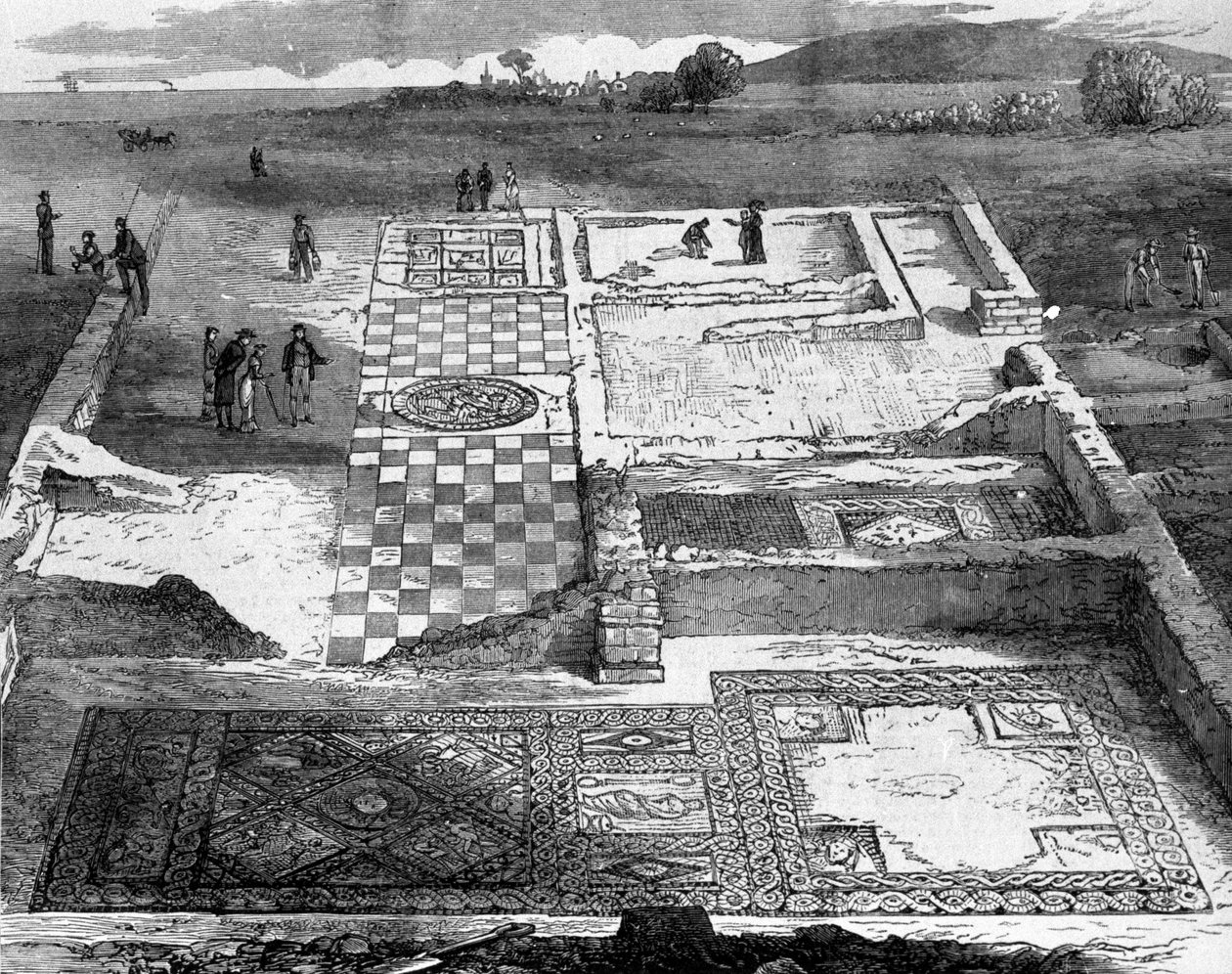 Ruinen einer römischen Villa in der Nähe von Brading auf der Insel Wight. von Unknown artist