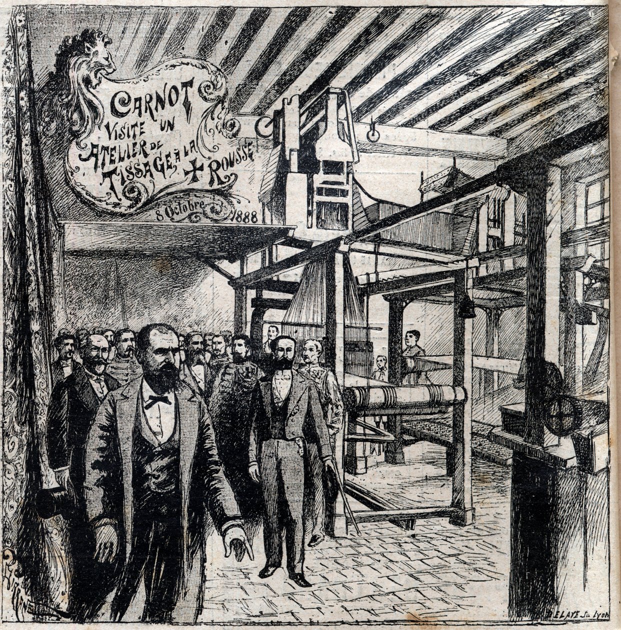 Sadi Carnot (1837-1894) besucht eine Werkstatt in Canut, 8. Oktober von Unknown artist