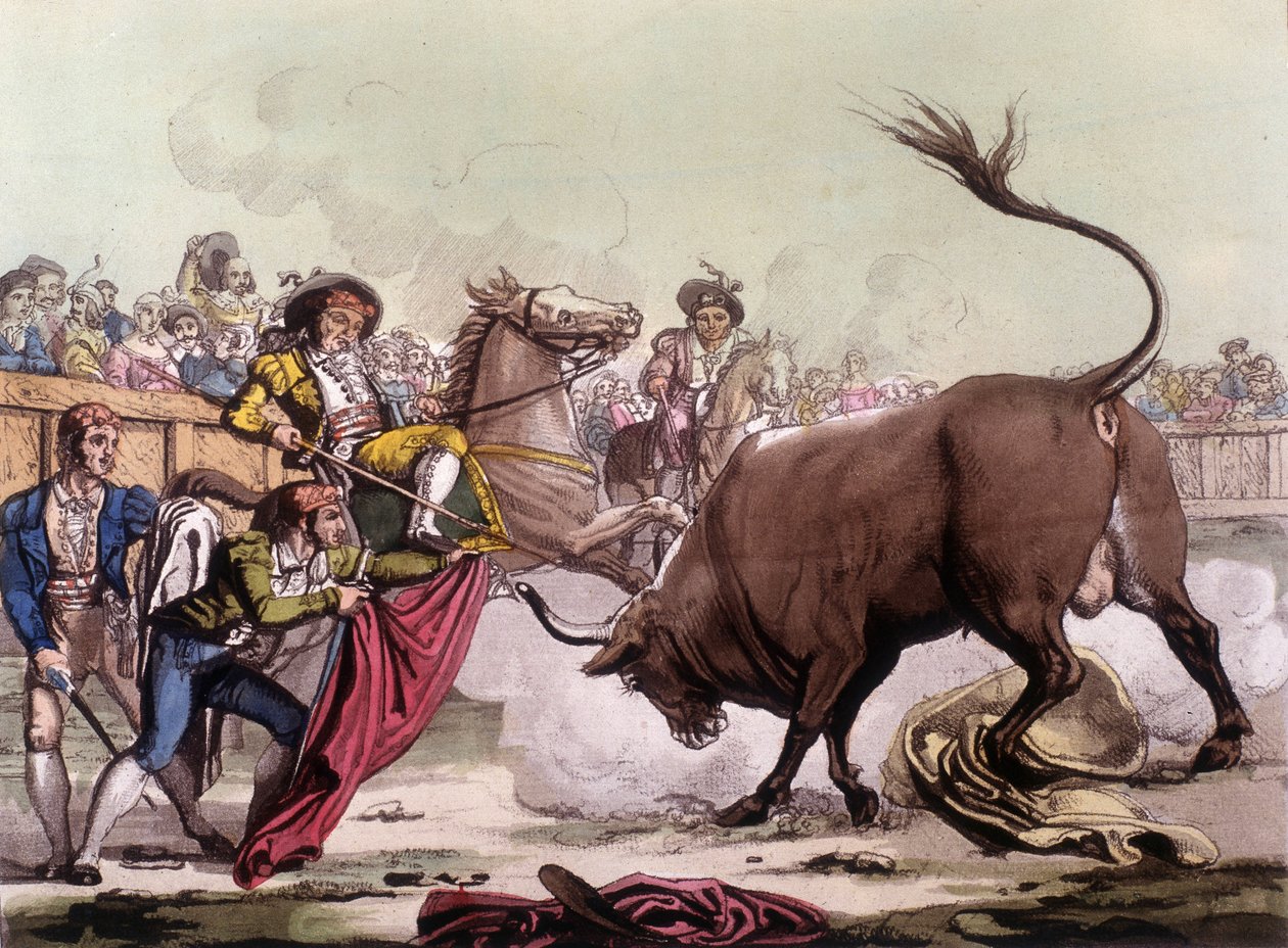 Szene eines Stierkampfes in Spanien, um 1820 von Unknown artist