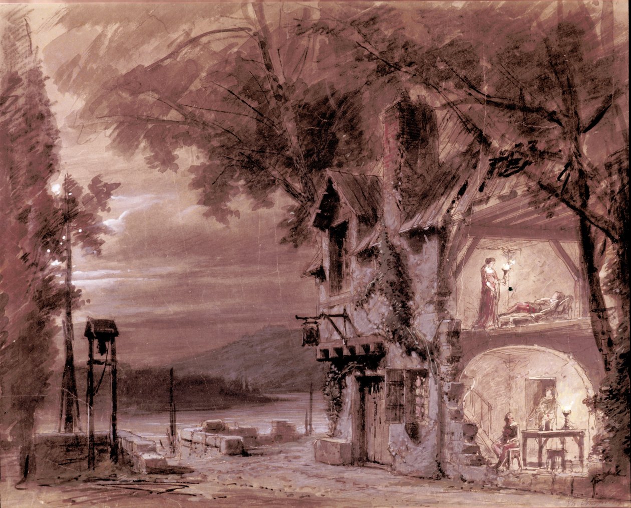 Szenografie von Philippe Chaperon für die Oper „Rigoletto“ des italienischen Komponisten Giuseppe Verdi (1813-1901) für die Aufführung an der Pariser Oper von Unknown artist