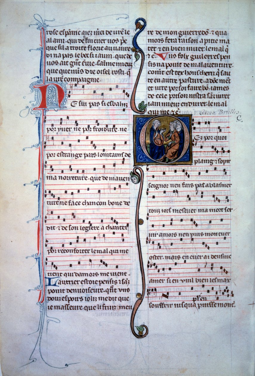 Notenblatt. Seite aus einem „Recueil de poesie lyrique“ von Unknown artist