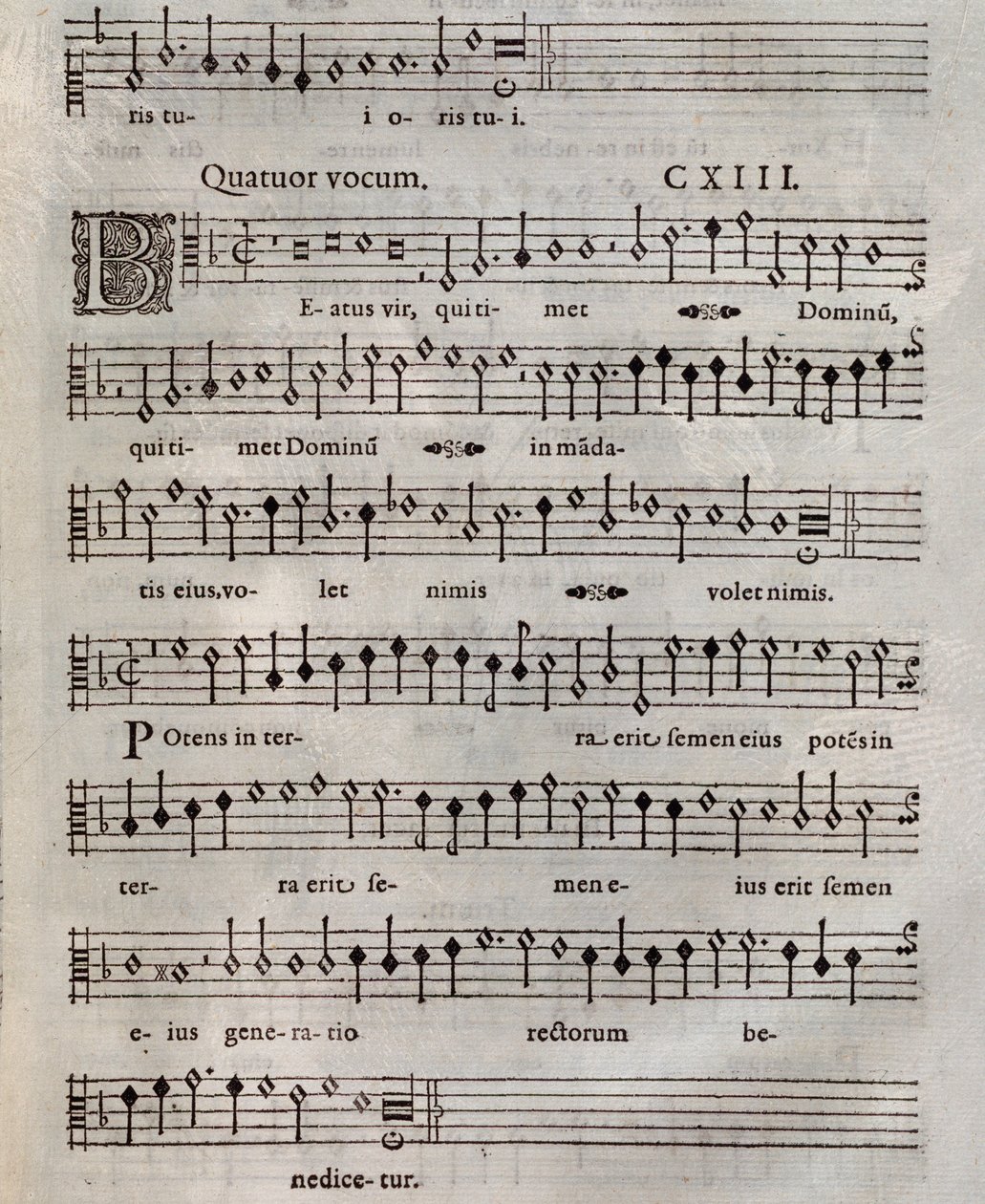 Notenblatt der Psalmi Poenitentiales von Roland de Lassus (1604) von Unknown artist