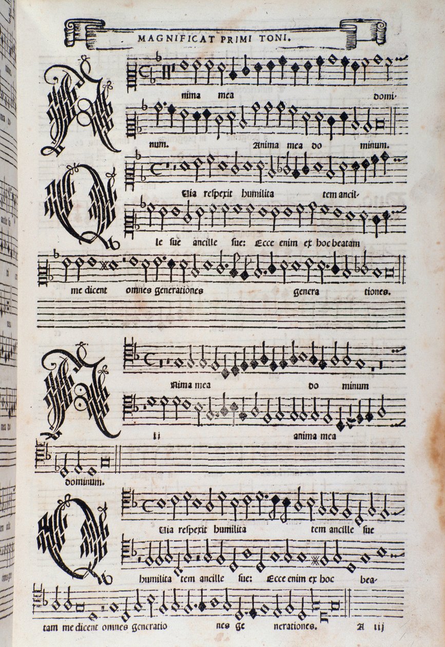 Notenseite des Magnificat von Giovanni Animuccia von Unknown artist