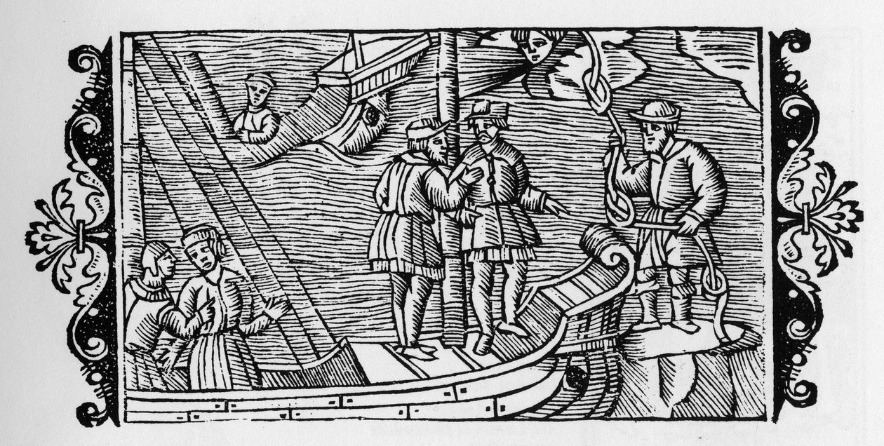 Hexenmeister verkaufen Seeleuten die Winde, die in den drei Knoten eines Seils eingeschlossen sind - in 