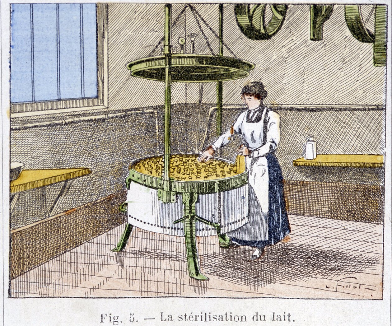 Sterilisation von Milch - Gravur, Ende 19. Jahrhundert von Unknown artist