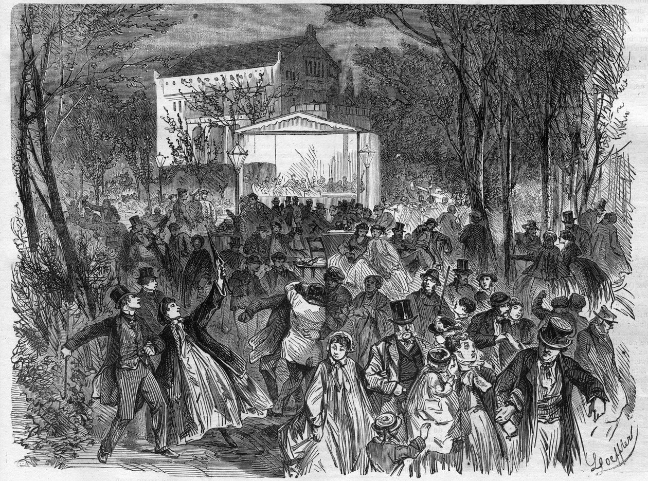 Die Berliner Brauereien: der Tempel des Bockbiers - Gravur in „Le Journal Illustré“ von Unknown artist