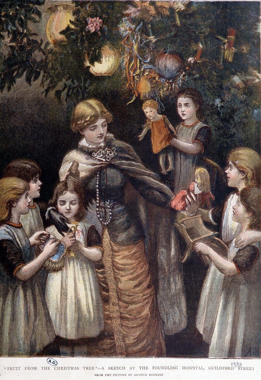 Der Weihnachtsbaum der armen Kinder, London, Ende 19. Jahrhundert von Unknown artist