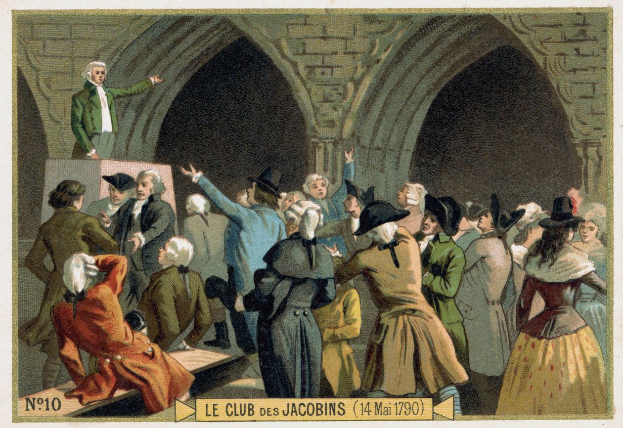 Der Club der Jakobiner (14.05.1790). Chromolithographie des 19. Jahrhunderts von Unknown artist