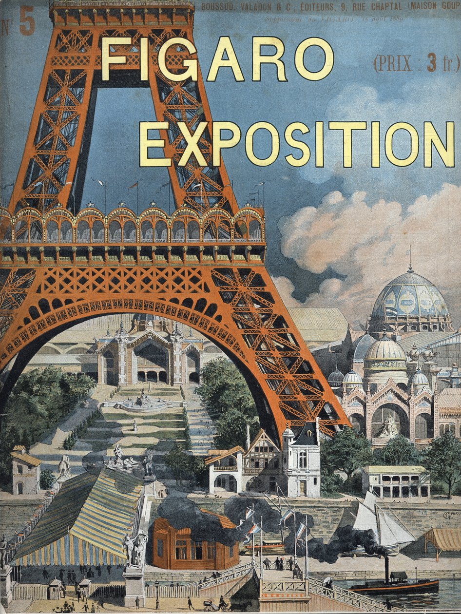 Der Eiffelturm auf der Weltausstellung 1889 in Paris. Titelblatt des Figaro-Supplements vom 15. August von Unknown artist