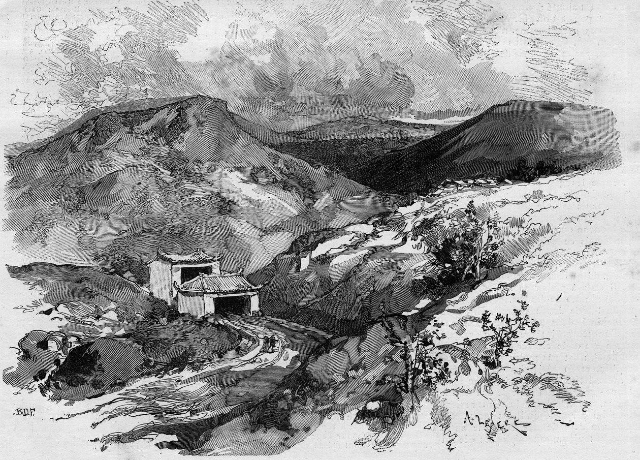 Das Tor von China an der Grenze zu Tonkin. Gravur in „Die illustrierte Welt“ 1885 von Unknown artist