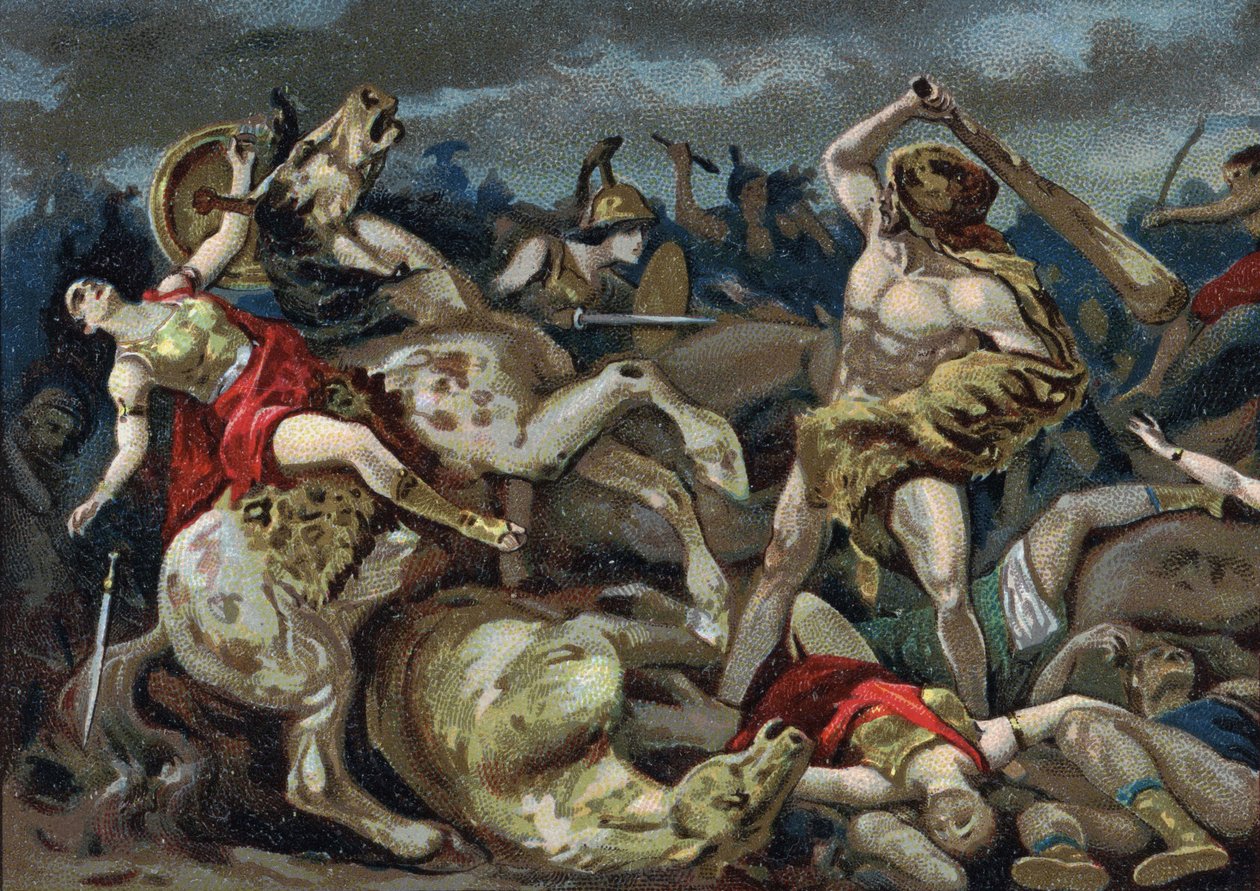 Die Arbeiten des Herkules: Herkules nimmt den Gürtel bei Hippolyte, Anfang des 20. Jahrhunderts von Unknown Artist