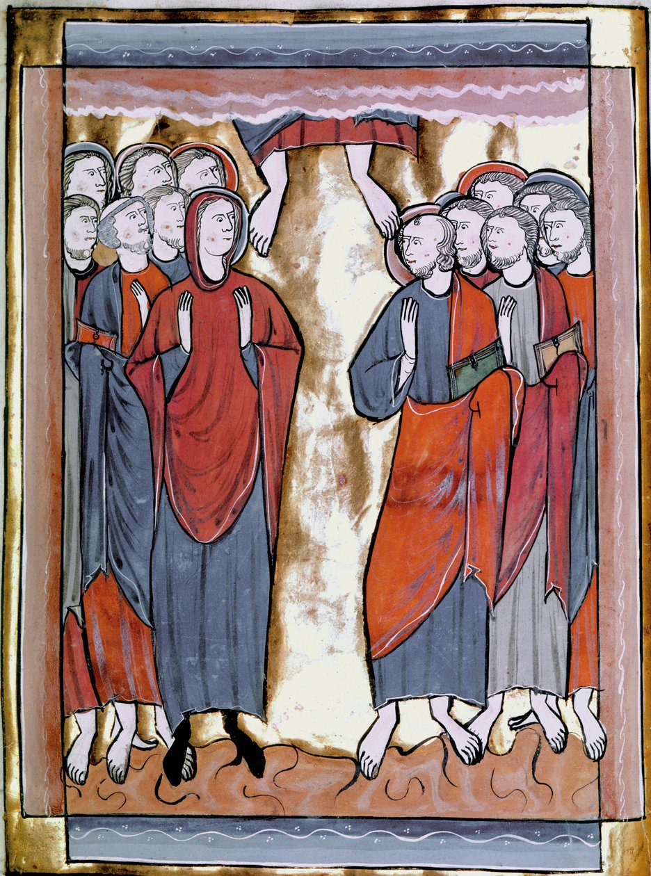 Die Miniatur-Himmelfahrt aus „Liber Psalmorum um um calendar“ oder „Psaltier à l