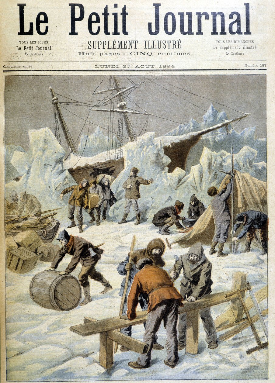 Die Wellman-Polar-Expedition: Lager auf dem Eis, „Le Petit Journal“, 27.08.1894 von Unknown artist