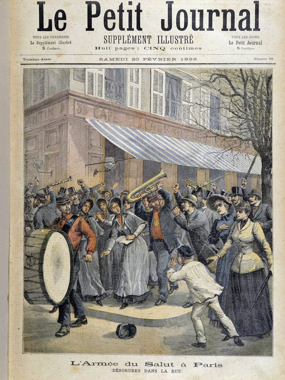 Die Heilsarmee in Paris (Unordnung auf der Straße) - in „Le Petit Journal“ vom 20.02.1892 von Unknown artist