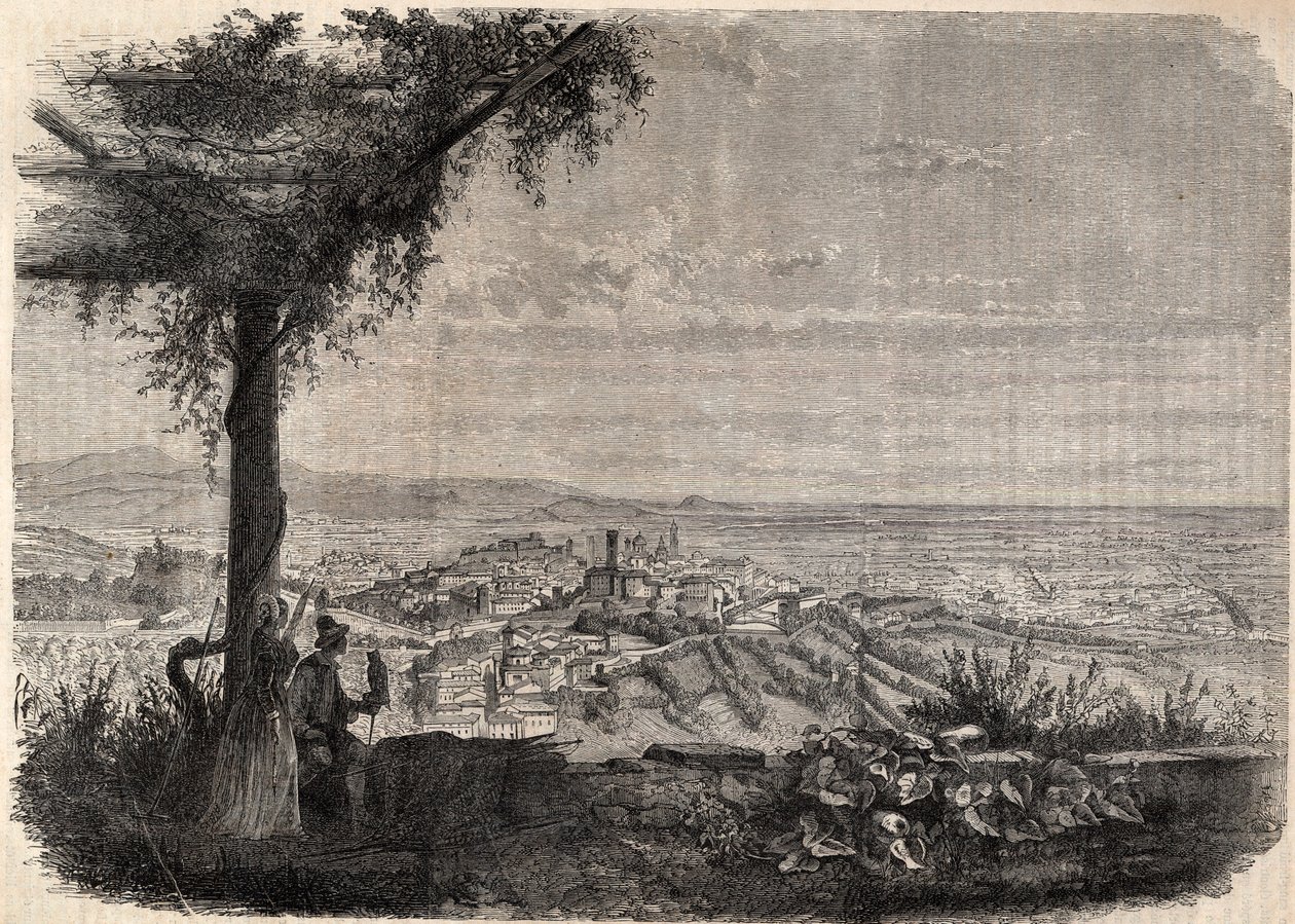 Die Stadt Bergamo um 1858 - Gravur von Unknown artist