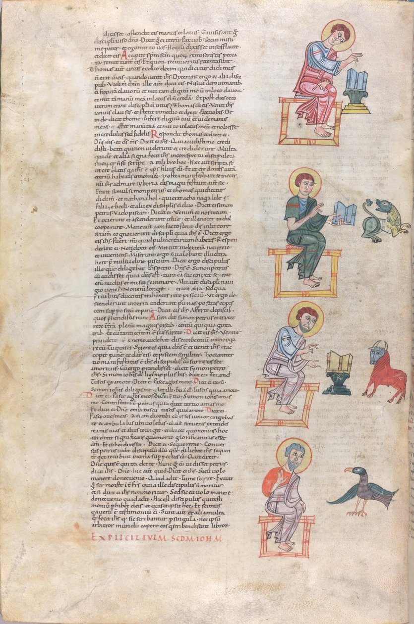 Die vier Evangelisten mit ihren Symbolen: Matthäus, Lukas, Markus, Johannes von Unknown artist