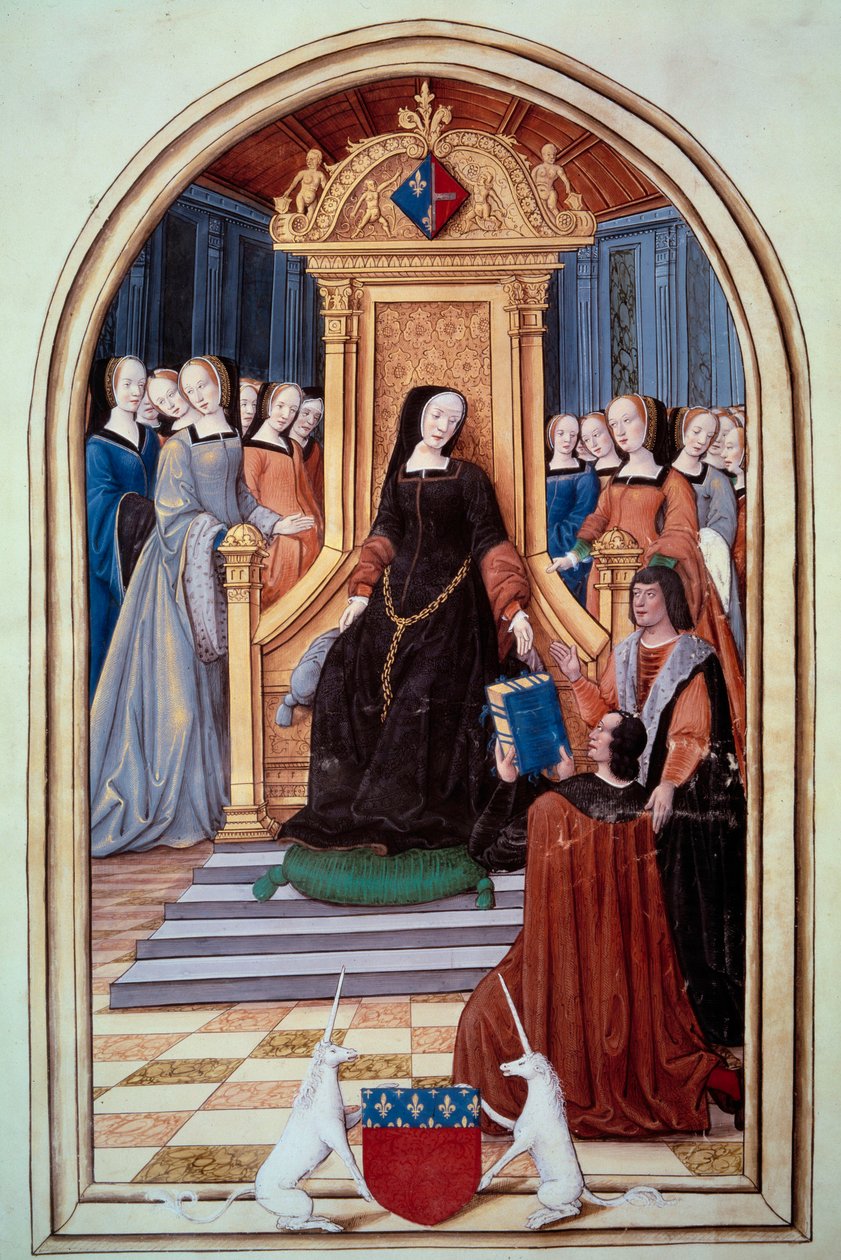 Die Regentin von Frankreich Louise de Savoie (1476-1531) erhält das Buch von zwei Schöffen der Stadt Amiens von Unknown artist