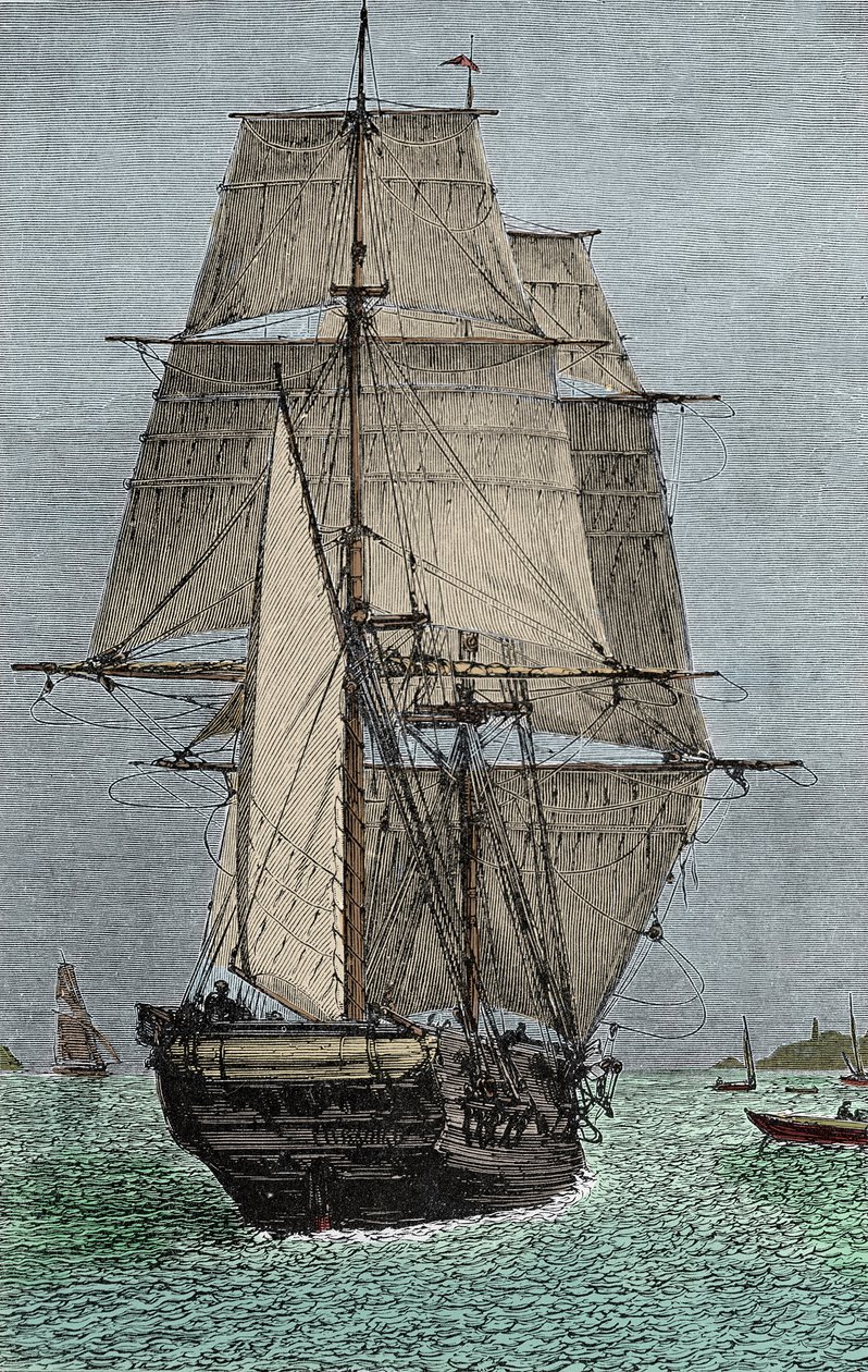 Das Schiff „Beagle“ (Expedition, an der Darwin als Naturforscher teilnahm) von Unknown artist