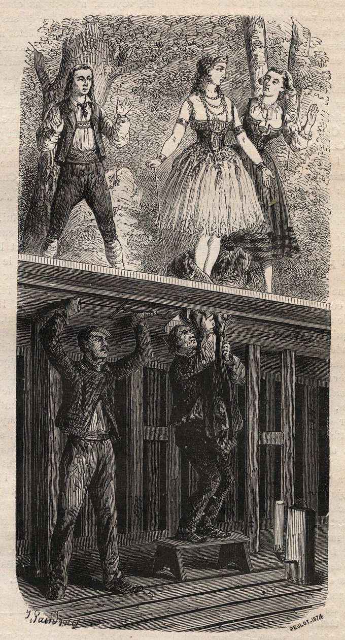Theatertricks - Metamorphose - Gravur von 1875 von Unknown artist