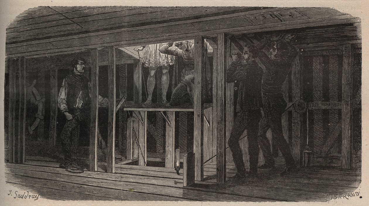 Theatertricks - Schlucken - Gravur von 1875 von Unknown artist