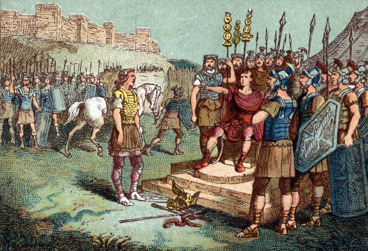 Vercingetorix, gallischer Anführer, ergab sich Julius Caesar im Jahr 52 v. Chr. von Unknown artist