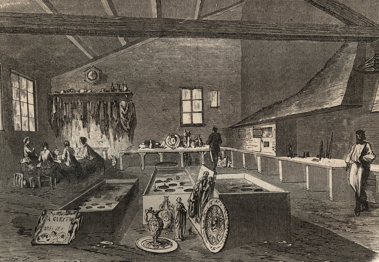 Ansicht der Galvanisierungswerkstätten von Herrn Gueyton. von Unknown artist