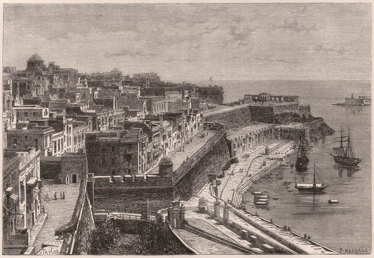 Ansicht von Valletta und seinem Hafen im 19. Jahrhundert von Unknown