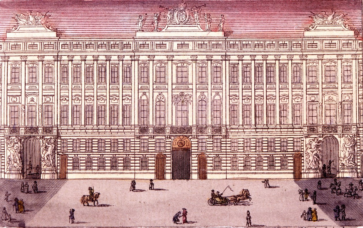 Ansicht der Kaiserlichen Kanzlei in Wien, Österreich. Gravur von 1820 von Unknown artist