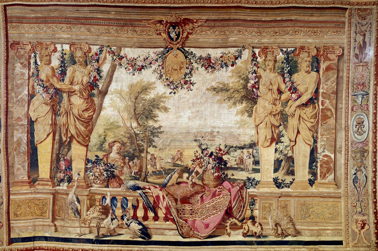 Ansicht des Schlosses von Vincennes. 17. Jahrhundert Tapisserie. Paris, Nationalmöbel von Unknown artist